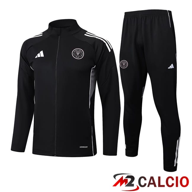 Maglie Calcio Personalizzate,Tute Calcio Squadre,Maglia Nazionale Italiana Calcio | Insieme Tuta Calcio - Giacca Inter Miami CF Nero 2025/2026