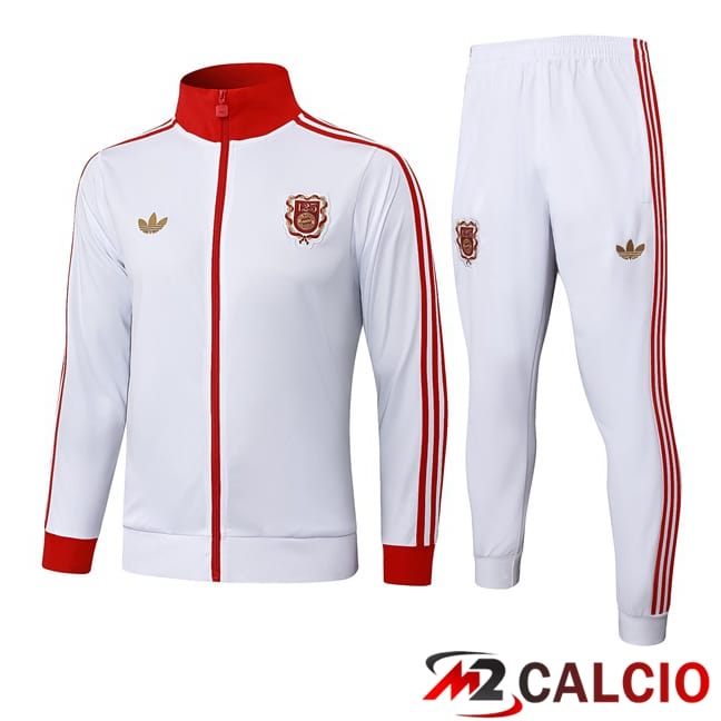 Maglie Calcio Personalizzate,Tute Calcio Squadre,Maglia Nazionale Italiana Calcio | Insieme Tuta Calcio - Giacca Bayern Monaco Bianco 2025/2026