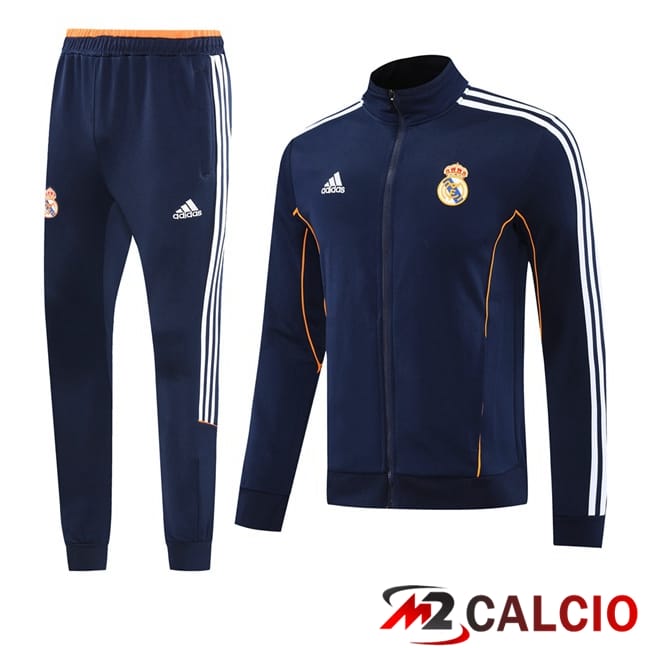 Maglie Calcio Personalizzate,Tute Calcio Squadre,Maglia Nazionale Italiana Calcio | Insieme Tuta Calcio - Giacca Real Madrid Blu Reale 2025/2026
