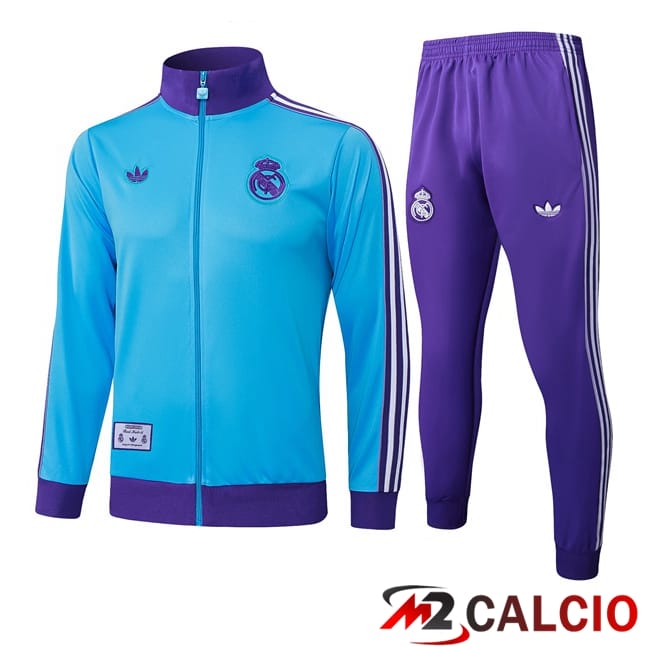 Maglie Calcio Personalizzate,Tute Calcio Squadre,Maglia Nazionale Italiana Calcio | Insieme Tuta Calcio - Giacca Real Madrid Blu 2025/2026