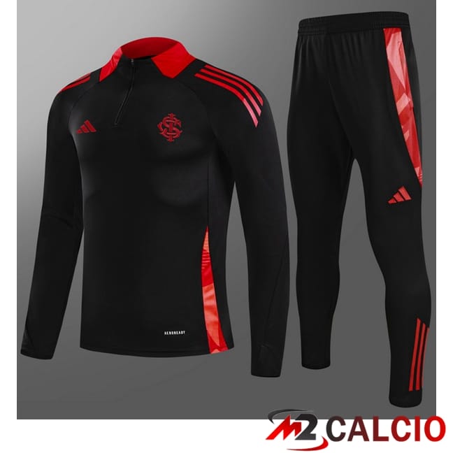 Maglie Calcio Personalizzate,Tute Calcio Squadre,Maglia Nazionale Italiana Calcio | Insieme Tuta Calcio SC Internacional Bambino Nero 2025/2026