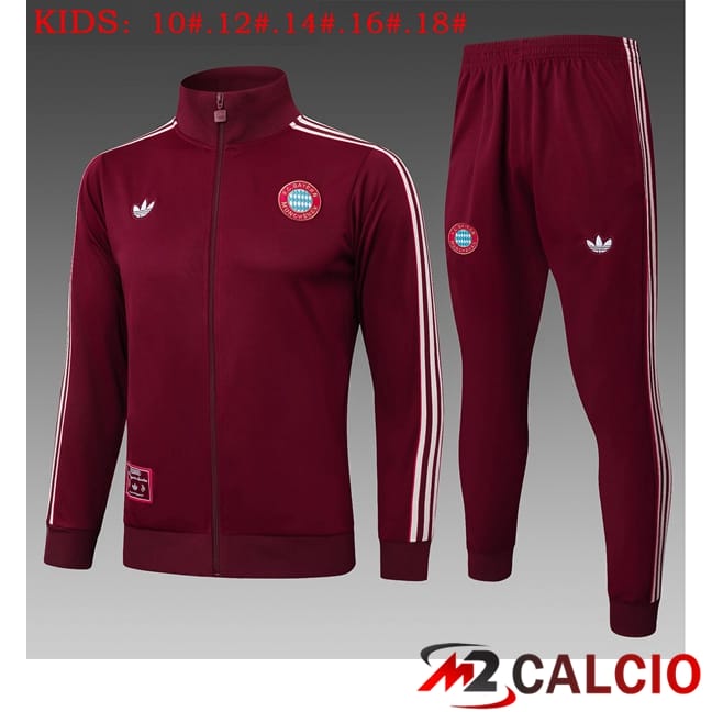 Maglie Calcio Personalizzate,Tute Calcio Squadre,Maglia Nazionale Italiana Calcio | Insieme Tuta Calcio - Giacca Bayern Monaco Bambino Marrone 2025/2026