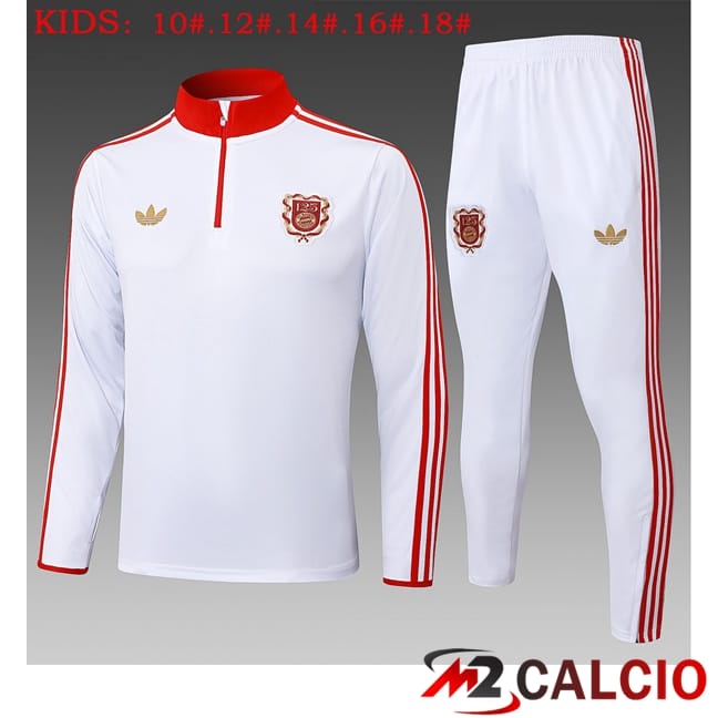 Maglie Calcio Personalizzate,Tute Calcio Squadre,Maglia Nazionale Italiana Calcio | Insieme Tuta Calcio Bayern Monaco Bambino Bianco 2025/2026