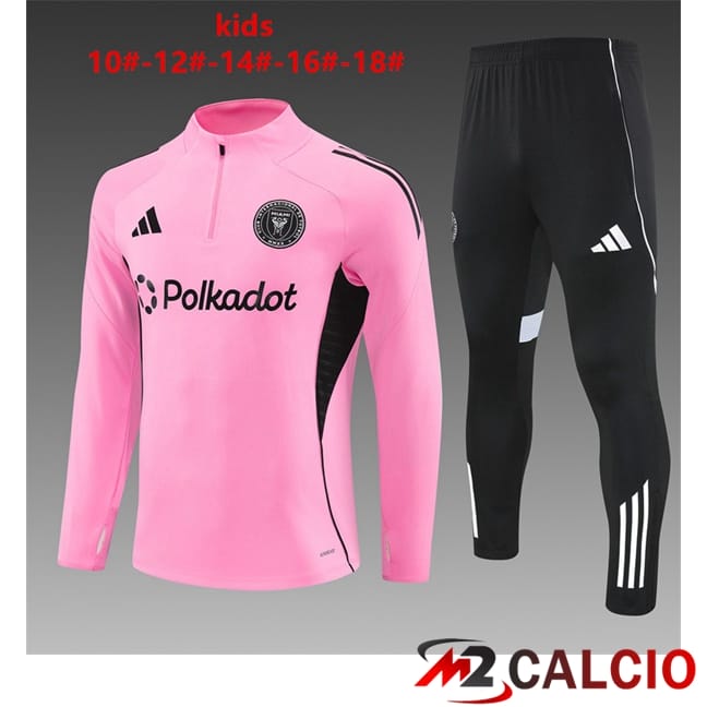 Maglie Calcio Personalizzate,Tute Calcio Squadre,Maglia Nazionale Italiana Calcio | Insieme Tuta Calcio Inter Miami CF Bambino Rosa 2025/2026