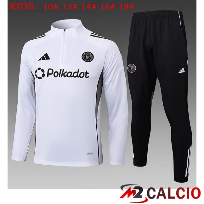 Maglie Calcio Personalizzate,Tute Calcio Squadre,Maglia Nazionale Italiana Calcio | Insieme Tuta Calcio Inter Miami CF Bambino Bianco 2025/2026