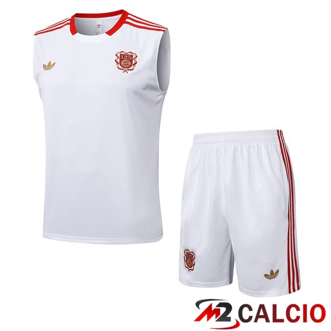 Maglie Calcio Personalizzate,Tute Calcio Squadre,Maglia Nazionale Italiana Calcio | Canotta Allenamento Bayern Monaco + Pantaloncini Bianco 2025/2026