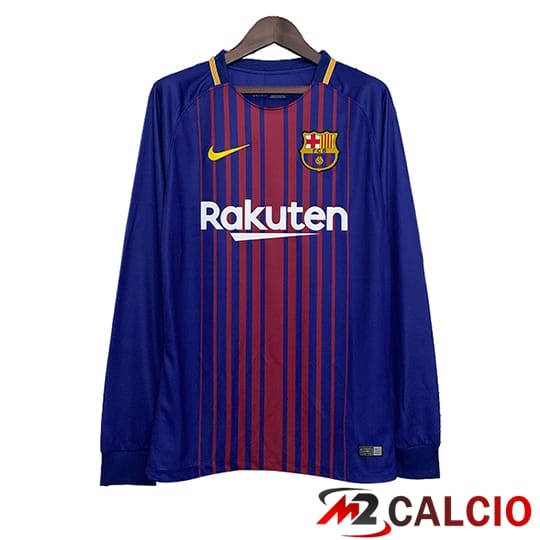 Maglie Calcio Personalizzate,Tute Calcio Squadre,Maglia Nazionale Italiana Calcio | Maglie Calcio FC Barcellona Retro Prima Manica Lunga 2017/2018