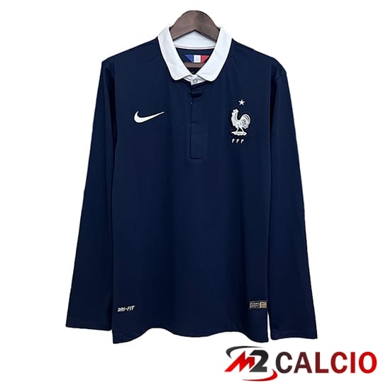 Maglie Calcio Personalizzate,Tute Calcio Squadre,Maglia Nazionale Italiana Calcio | Maglie Calcio Francia Retro Prima Manica Lunga 2014