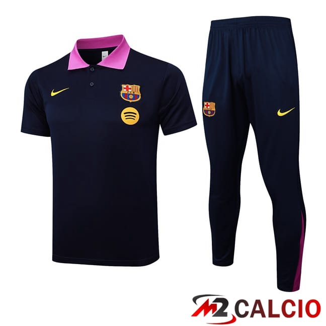 Maglie Calcio Personalizzate,Tute Calcio Squadre,Maglia Nazionale Italiana Calcio | Insieme Polo FC Barcellona + Pantaloni Blu Reale 2025/2026