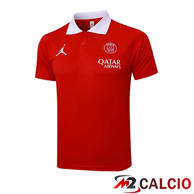 Maglie Calcio Personalizzate,Tute Calcio Squadre,Maglia Nazionale Italiana Calcio | Maglia Polo Jordan Paris PSG Rosso 2025/2026