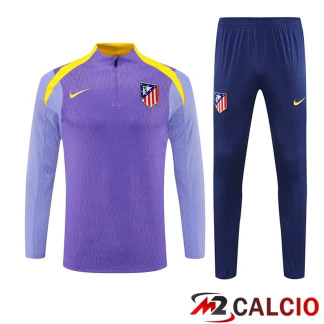 Maglie Calcio Personalizzate,Tute Calcio Squadre,Maglia Nazionale Italiana Calcio | Insieme Tuta Calcio Atletico Madrid Viola 2025/2026
