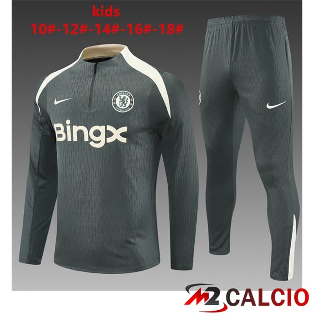 Maglie Calcio Personalizzate,Tute Calcio Squadre,Maglia Nazionale Italiana Calcio | Insieme Tuta Calcio FC Chelsea Bambino Verde 2025/2026