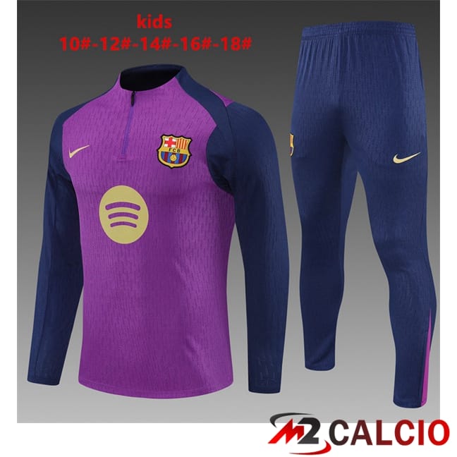 Maglie Calcio Personalizzate,Tute Calcio Squadre,Maglia Nazionale Italiana Calcio | Insieme Tuta Calcio FC Barcellona Bambino Viola 2025/2026