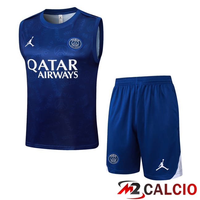 Maglie Calcio Personalizzate,Tute Calcio Squadre,Maglia Nazionale Italiana Calcio | Canotta Allenamento Jordan Paris PSG + Pantaloncini Blu Reale 2025/2026