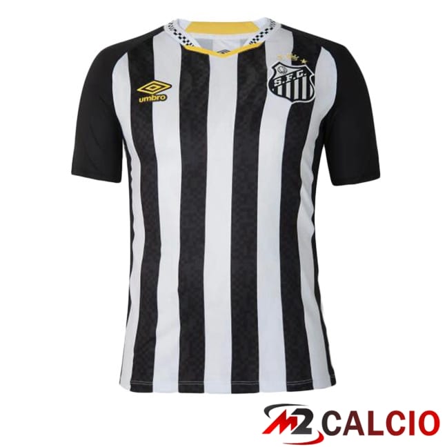 Maglie Calcio Personalizzate,Tute Calcio Squadre,Maglia Nazionale Italiana Calcio | Maglie Calcio Santos FC Seconda Bianco Nero 2025/2026
