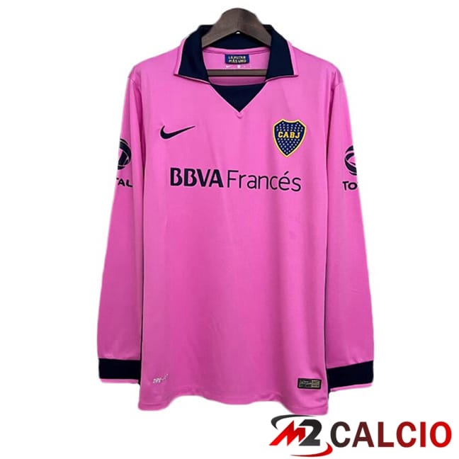Maglie Calcio Personalizzate,Tute Calcio Squadre,Maglia Nazionale Italiana Calcio | Maglie Calcio Boca Juniors Retro Seconda Manica Lunga Rosa 2013-2014