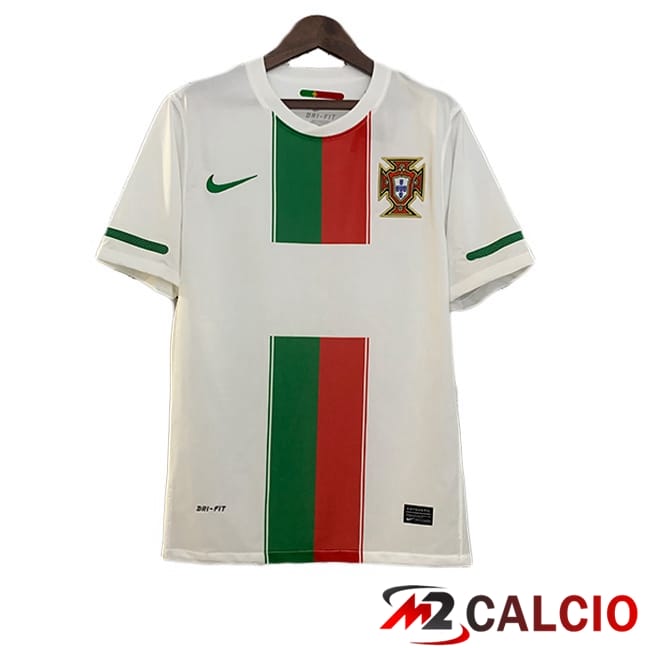 Maglie Calcio Personalizzate,Tute Calcio Squadre,Maglia Nazionale Italiana Calcio | Maglie Calcio Portogallo Retro Seconda Bianco Rosso Verde 2010