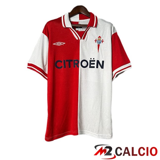 Maglie Calcio Personalizzate,Tute Calcio Squadre,Maglia Nazionale Italiana Calcio | Maglie Calcio Celta Vigo Retro Seconda Bianco Rosso 2001-2002