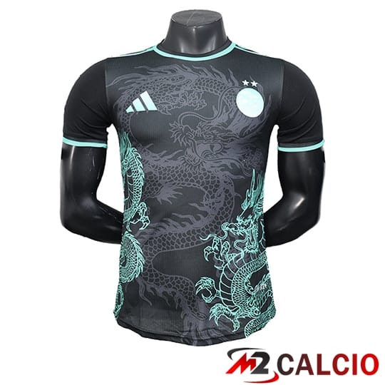 Maglie Calcio Personalizzate,Tute Calcio Squadre,Maglia Nazionale Italiana Calcio | Maglie Calcio Algeria Edizione Speciale Nero/Verde 2025/2026