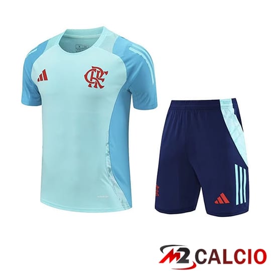 Maglie Calcio Personalizzate,Tute Calcio Squadre,Maglia Nazionale Italiana Calcio | Insieme T Shirt Allenamento Flamengo Bambino Verde/Blu 2025/2026