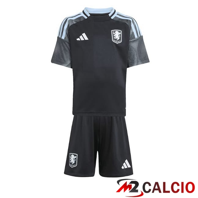 Maglie Calcio Personalizzate,Tute Calcio Squadre,Maglia Nazionale Italiana Calcio | Maglie Calcio Aston Villa Bambino Seconda Nero 2025/2026