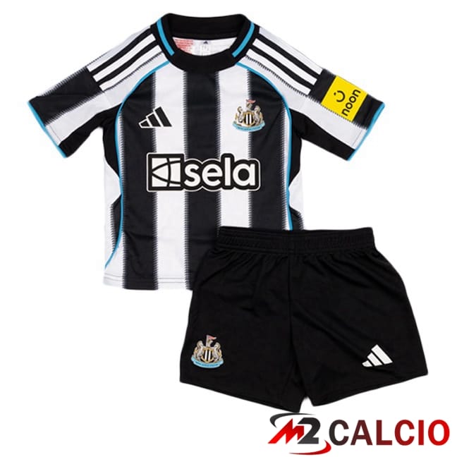 Maglie Calcio Personalizzate,Tute Calcio Squadre,Maglia Nazionale Italiana Calcio | Maglie Calcio Newcastle United Bambino Prima Bianco Nero 2025/2026