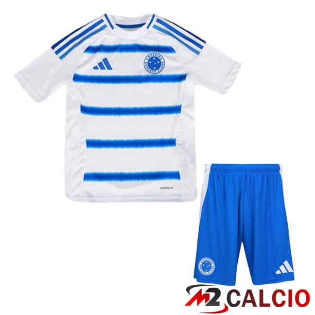 Maglie Calcio Personalizzate,Tute Calcio Squadre,Maglia Nazionale Italiana Calcio | Maglie Calcio Cruzeiro EC Bambino Seconda Bianco Blu 2025/2026