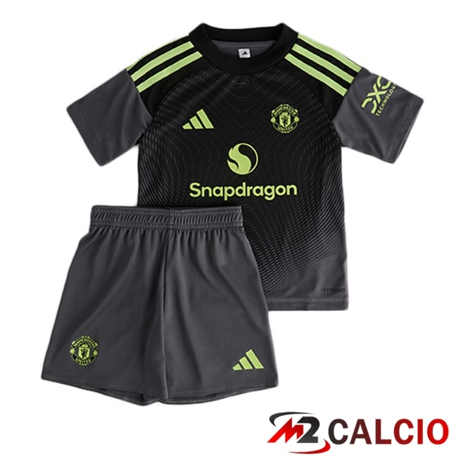 Maglie Calcio Personalizzate,Tute Calcio Squadre,Maglia Nazionale Italiana Calcio | Maglie Calcio Manchester United Bambino Portiere Nero 2025/2026