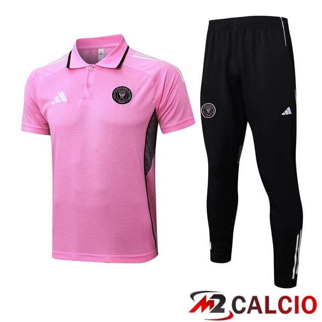 Maglie Calcio Personalizzate,Tute Calcio Squadre,Maglia Nazionale Italiana Calcio | Insieme Polo Inter Miami CF + Pantaloni Rosa 2025/2026