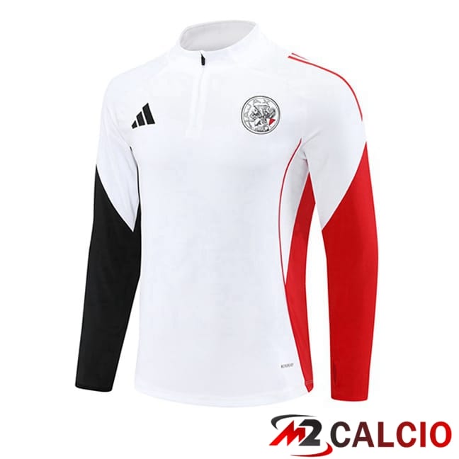 Maglie Calcio Personalizzate,Tute Calcio Squadre,Maglia Nazionale Italiana Calcio | Felpa Allenamento AFC Ajax Bianco 2025/2026