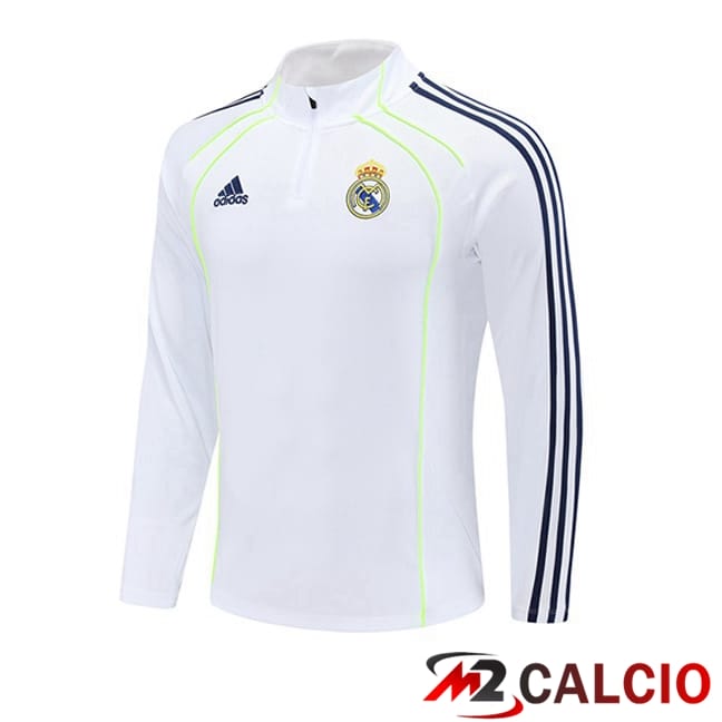 Maglie Calcio Personalizzate,Tute Calcio Squadre,Maglia Nazionale Italiana Calcio | Felpa Allenamento Real Madrid Bianco 2025/2026