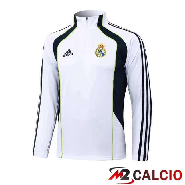 Maglie Calcio Personalizzate,Tute Calcio Squadre,Maglia Nazionale Italiana Calcio | Felpa Allenamento Real Madrid Bianco 2025/2026