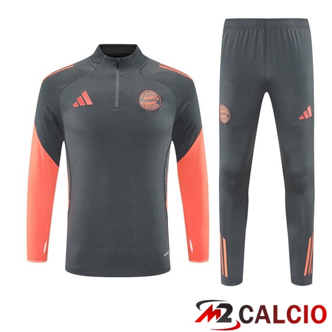 Maglie Calcio Personalizzate,Tute Calcio Squadre,Maglia Nazionale Italiana Calcio | Insieme Tuta Calcio Bayern Monaco Grigio 2025/2026