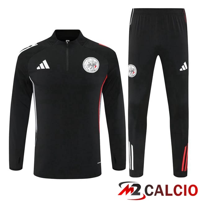 Maglie Calcio Personalizzate,Tute Calcio Squadre,Maglia Nazionale Italiana Calcio | Insieme Tuta Calcio AFC Ajax Nero 2025/2026