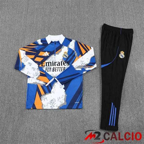 Insieme Tuta Calcio Real Madrid Blu Bianco 2025/2026