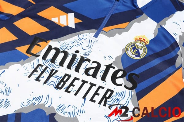 Insieme Tuta Calcio Real Madrid Blu Bianco 2025/2026