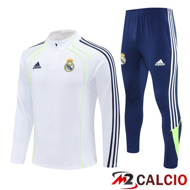 Maglie Calcio Personalizzate,Tute Calcio Squadre,Maglia Nazionale Italiana Calcio | Insieme Tuta Calcio Real Madrid Bianco 2025/2026