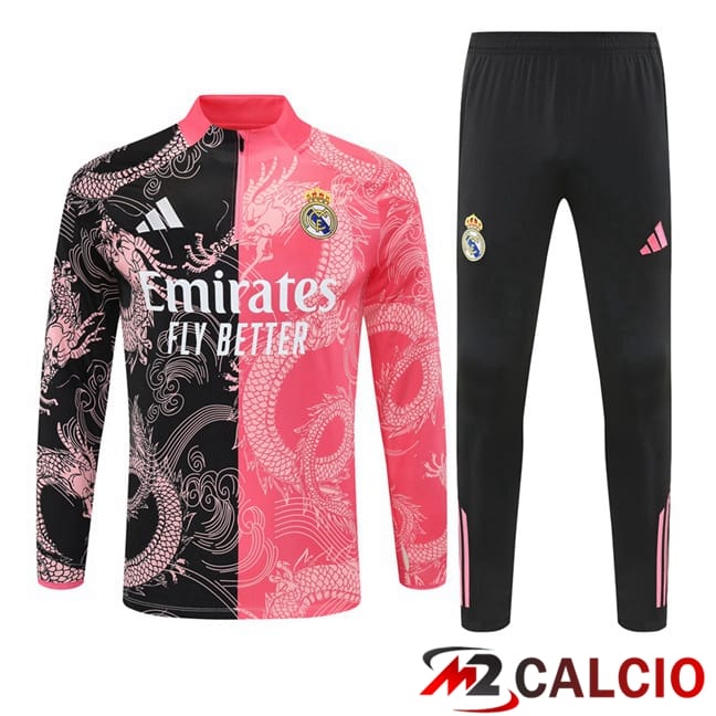 Maglie Calcio Personalizzate,Tute Calcio Squadre,Maglia Nazionale Italiana Calcio | Insieme Tuta Calcio Real Madrid Rosa Nero 2025/2026