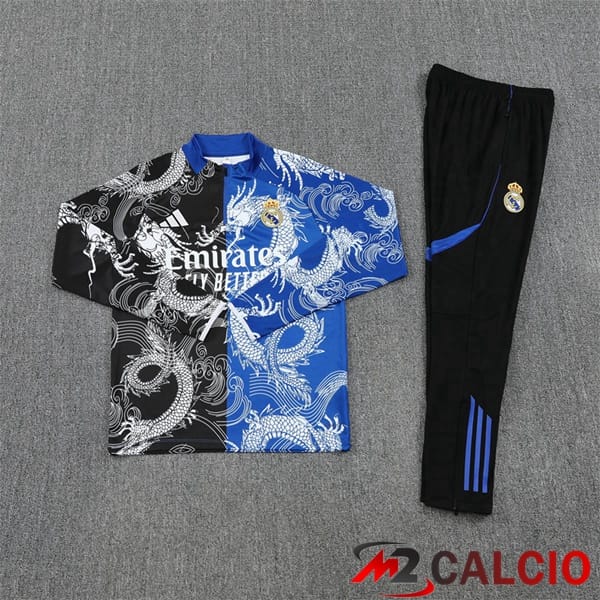 Insieme Tuta Calcio Real Madrid Nero Blu 2025/2026