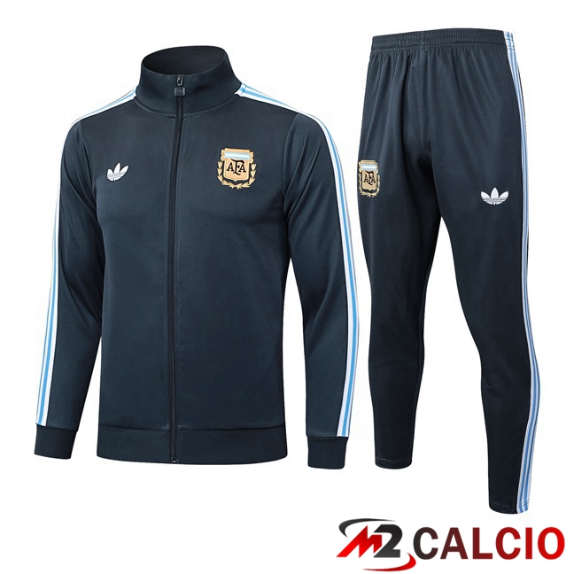 Maglie Calcio Personalizzate,Tute Calcio Squadre,Maglia Nazionale Italiana Calcio | Insieme Tuta Calcio - Giacca Argentina Grigio 2025/2026