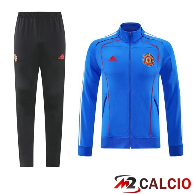 Maglie Calcio Personalizzate,Tute Calcio Squadre,Maglia Nazionale Italiana Calcio | Insieme Tuta Calcio - Giacca Manchester United Blu 2025/2026