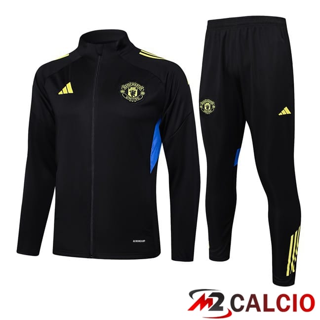 Maglie Calcio Personalizzate,Tute Calcio Squadre,Maglia Nazionale Italiana Calcio | Insieme Tuta Calcio - Giacca Manchester United Nero 2025/2026