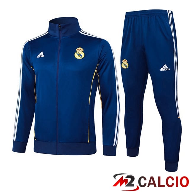 Maglie Calcio Personalizzate,Tute Calcio Squadre,Maglia Nazionale Italiana Calcio | Insieme Tuta Calcio - Giacca Real Madrid Blu Reale 2025/2026