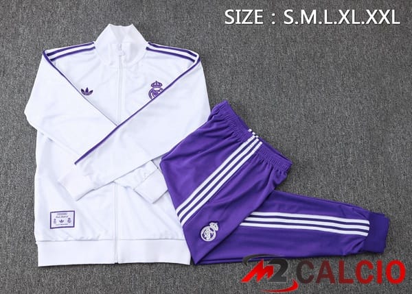 Insieme Tuta Calcio - Giacca Real Madrid Bianco 2025/2026