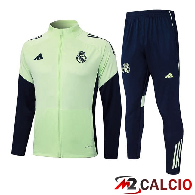 Maglie Calcio Personalizzate,Tute Calcio Squadre,Maglia Nazionale Italiana Calcio | Insieme Tuta Calcio - Giacca Real Madrid Verde 2025/2026