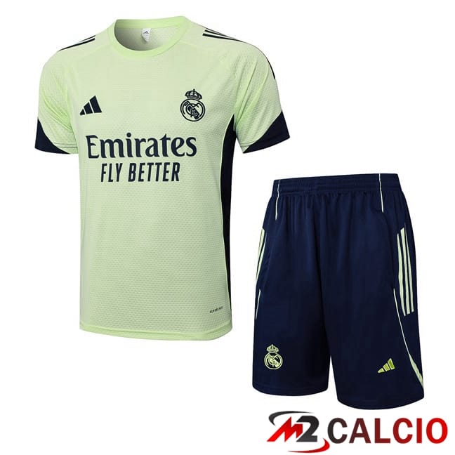 Insieme T Shirt Allenamento Real Madrid + Pantaloncini Verde 2025/2026