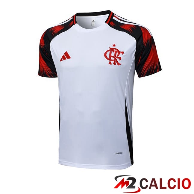 Maglie Calcio Personalizzate,Tute Calcio Squadre,Maglia Nazionale Italiana Calcio | T Shirt Allenamento Flamengo Bianco 2025/2026