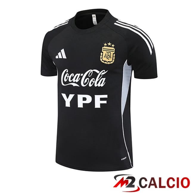 Maglie Calcio Personalizzate,Tute Calcio Squadre,Maglia Nazionale Italiana Calcio | T Shirt Allenamento Argentina Nero 2025/2026