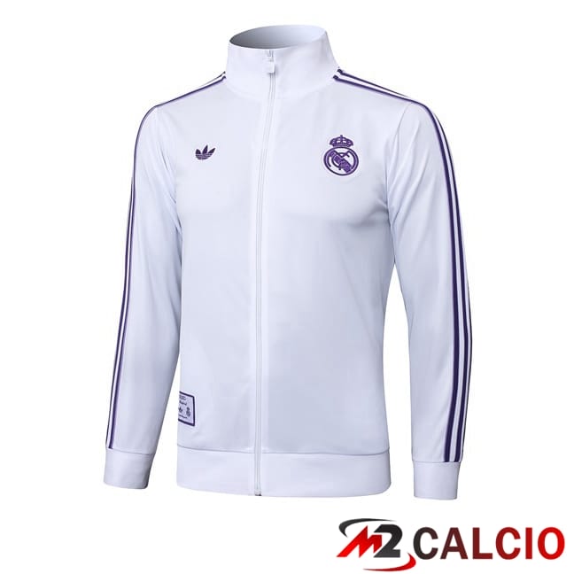 Maglie Calcio Personalizzate,Tute Calcio Squadre,Maglia Nazionale Italiana Calcio | Giacca Calcio Real Madrid Bianco 2025/2026