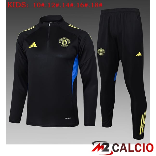 Maglie Calcio Personalizzate,Tute Calcio Squadre,Maglia Nazionale Italiana Calcio | Insieme Tuta Calcio Manchester United Bambino Nero 2025/2026